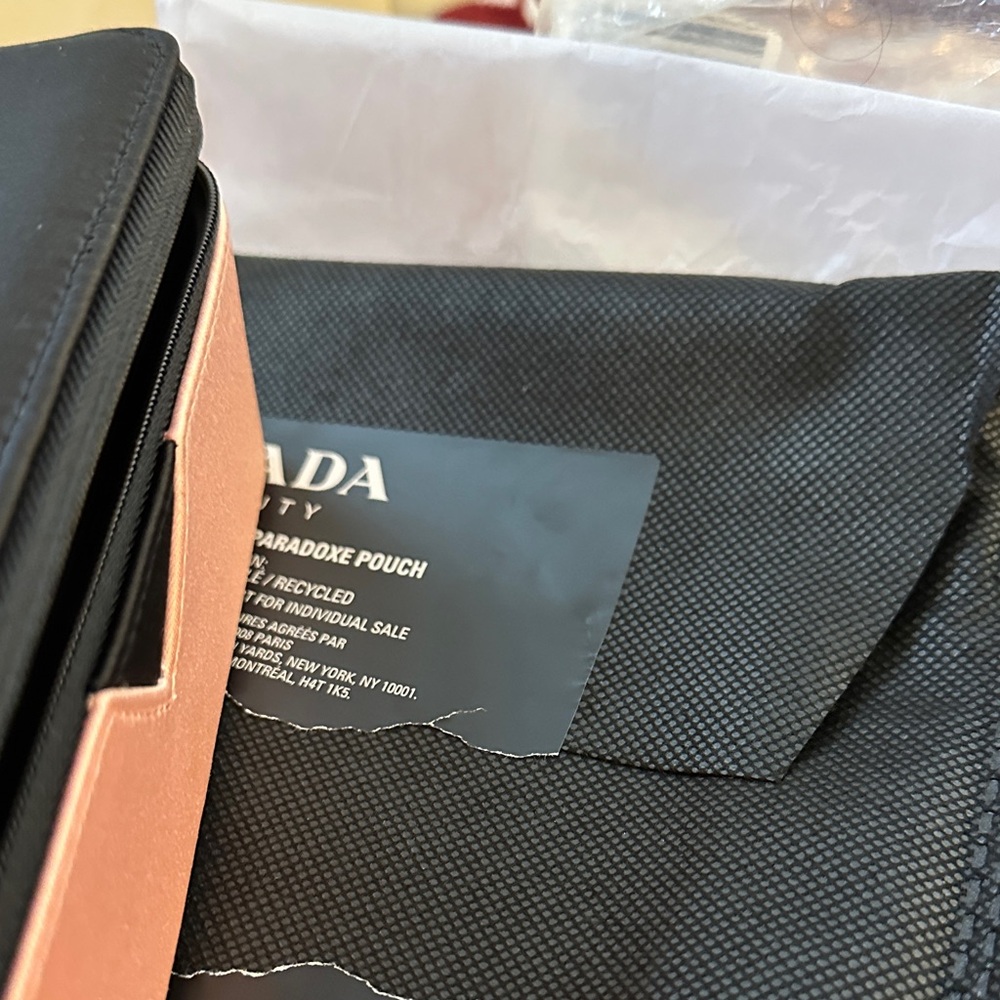 Prada Dual-Tone Black and Pink Cosmetic Case - Picture 4 of 5